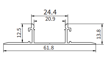 LED profilleisten SA02 2000x61.8x13.8mm-HOOLED